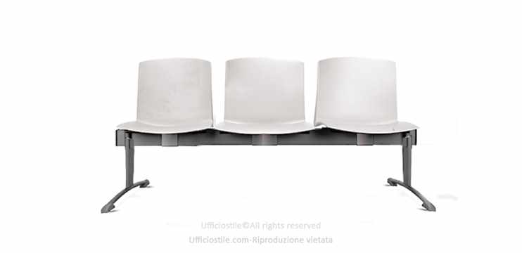 Panca attesa 03 posti in polipropilene 05 colori