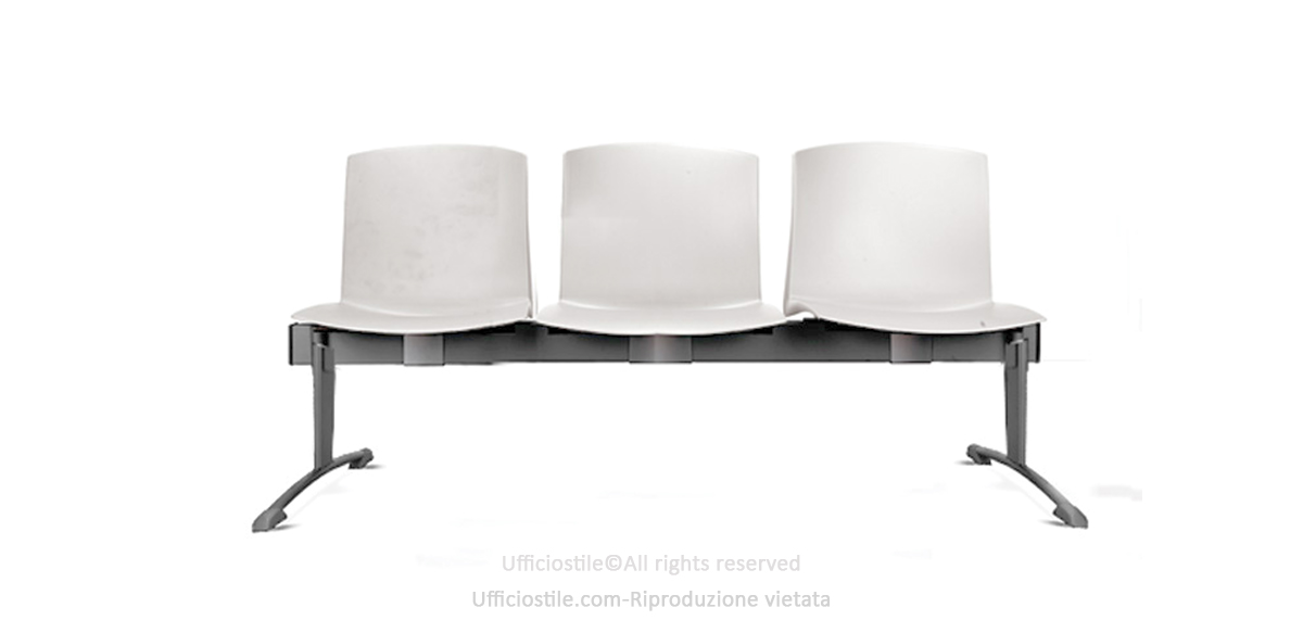 Panca attesa 03 posti in polipropilene 05 colori