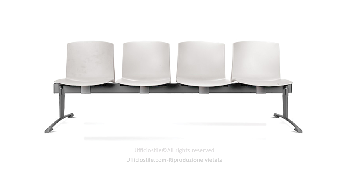 Panca attesa 04 posti in polipropilene 05 colori