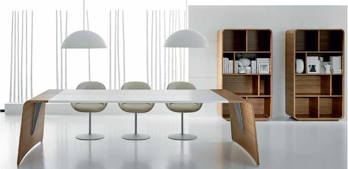 Tavolo riunioni Legno e cuoio cm. 275