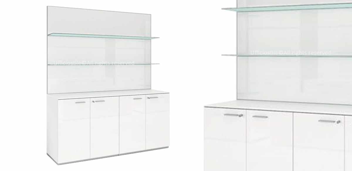 Boiserie con armadi contenitori cm. 180