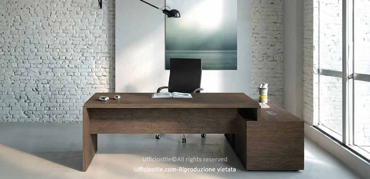 Scrivania con mobile di servizio portante