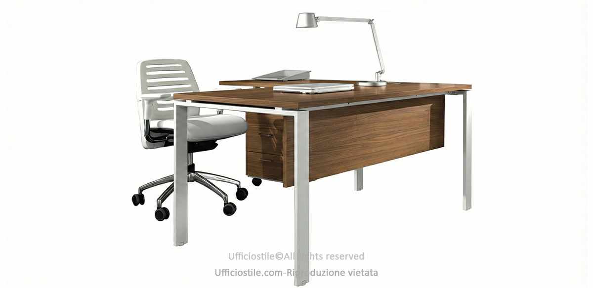 Scrivania a ponte cm.160 con allungo e cassettiera