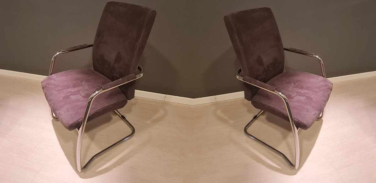 Fixed seat with chrome frame END EXPO