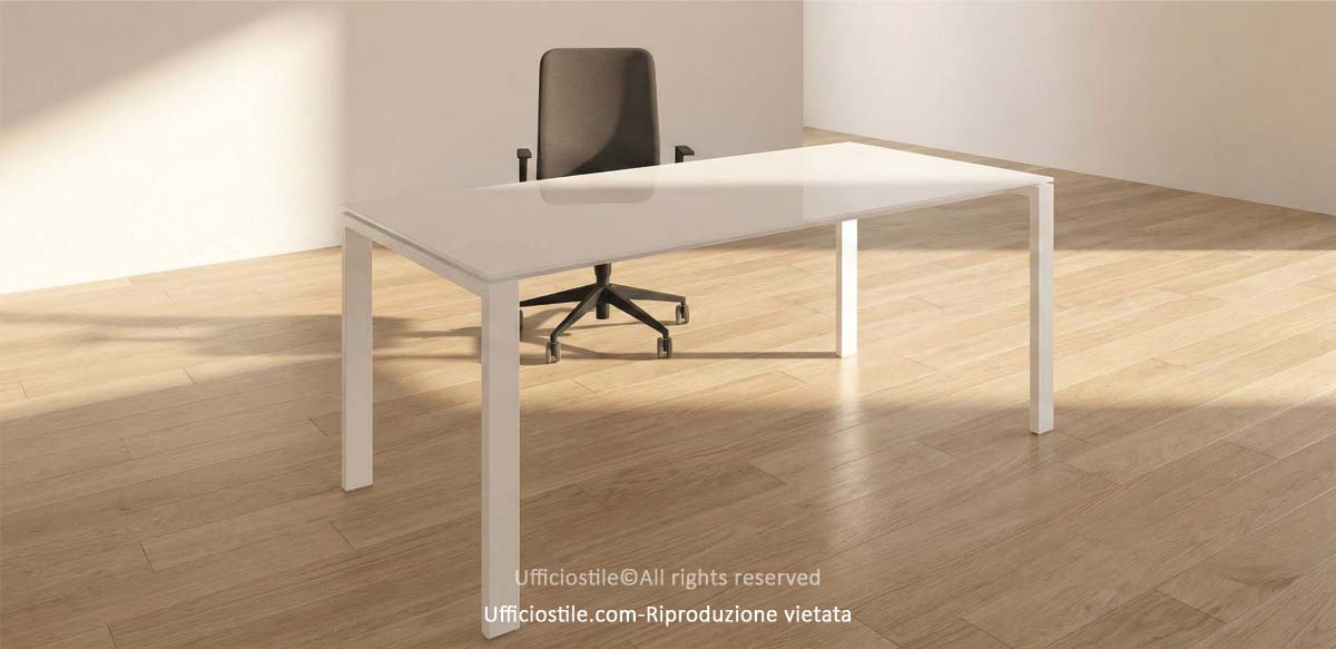 160 cm Glass Top Desk