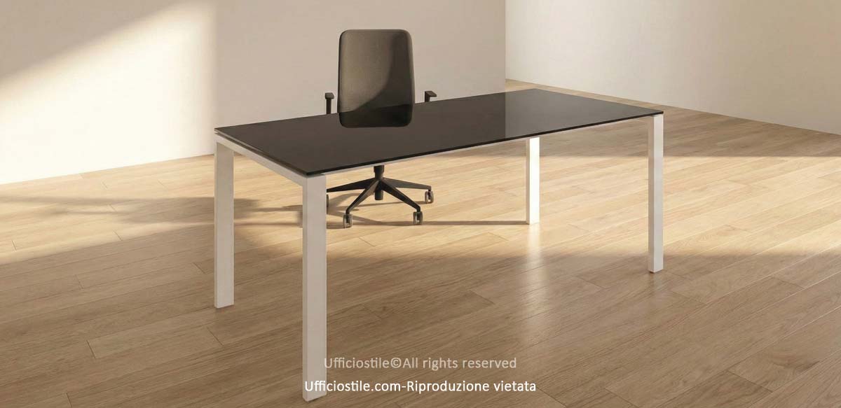 Desk 180 cm glass top