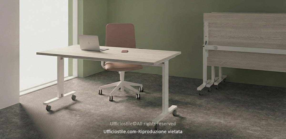 Scrivania ribaltabile su ruote  cm.120x80