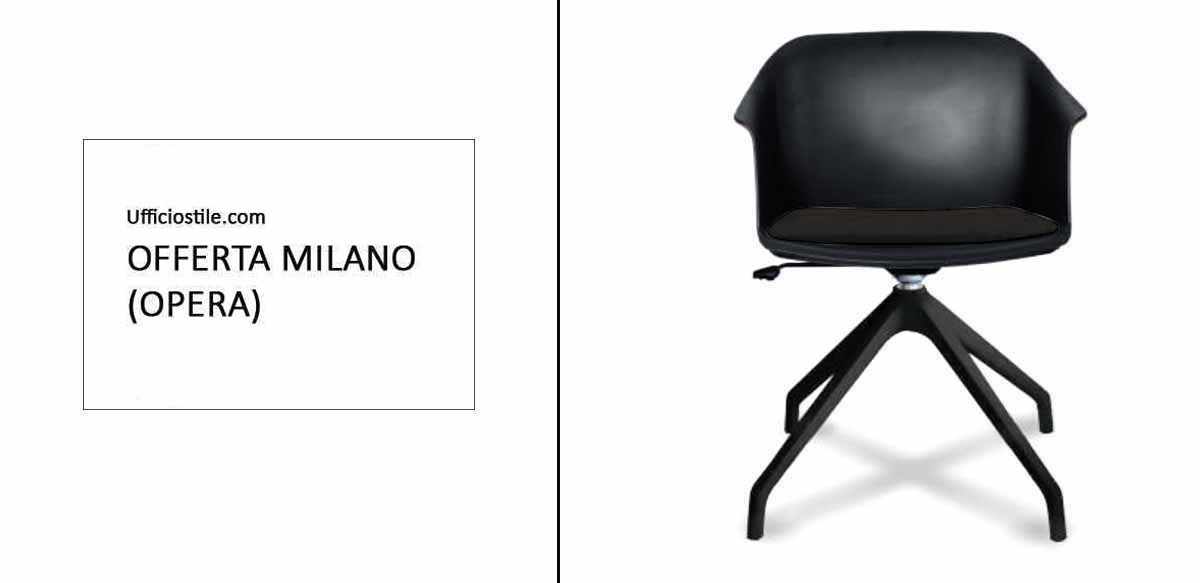 Poltrona visitatore girevole sedile tappezzato