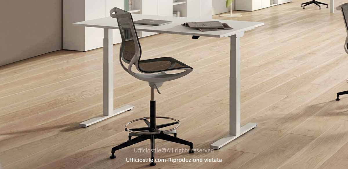 Scrivania cm. 180 elevabile in altezza ( h. 126,5 max)