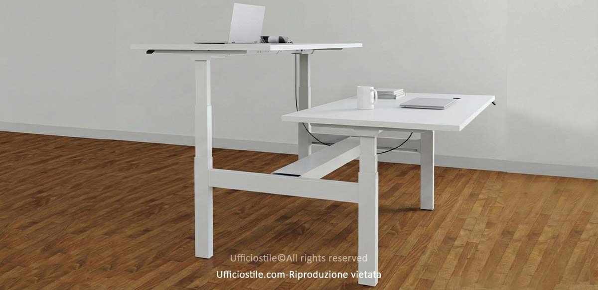 Bench 02 postazioni cm. 180x160 elevabile in altezza  