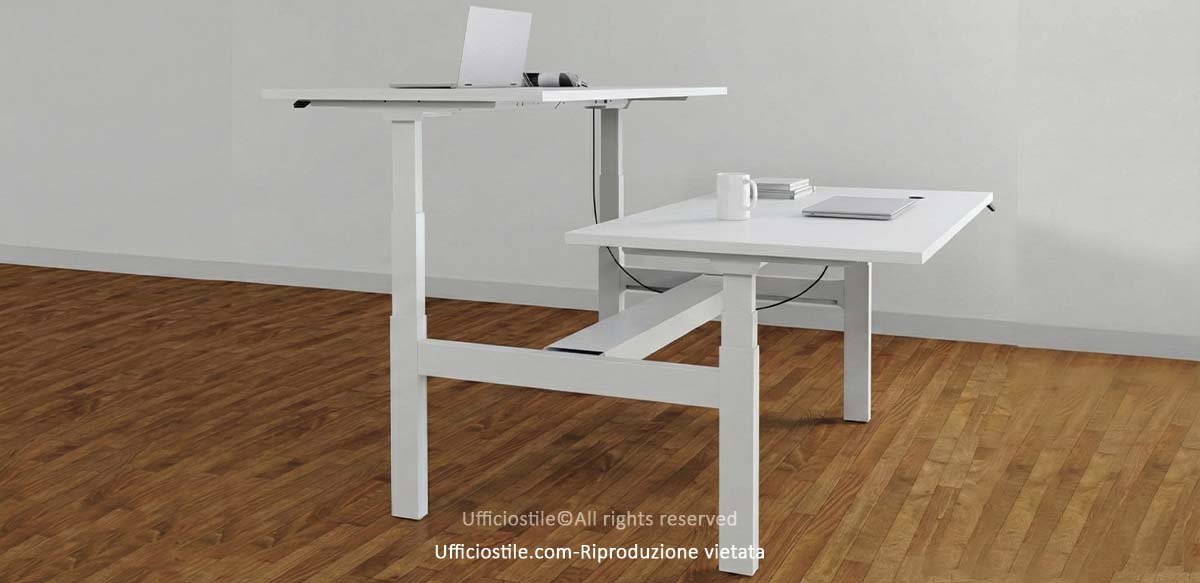 Bench 02 postazioni cm. 180x160 elevabile in altezza  