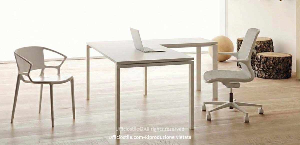 Scrivania angolare struttura ponte  