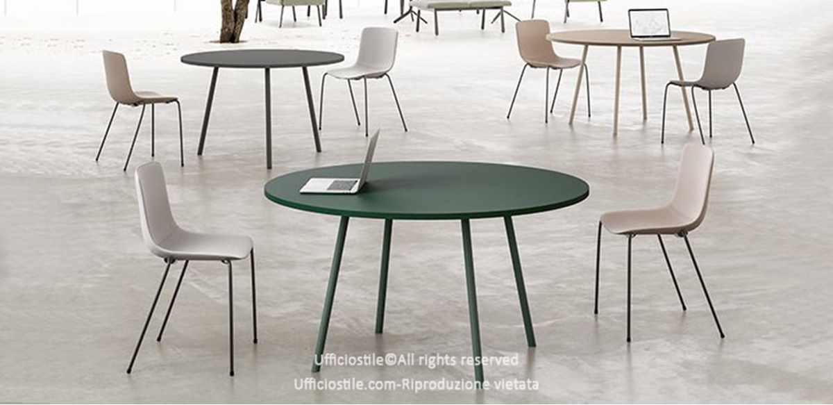 Tavolo riunioni circolare 4 gambe