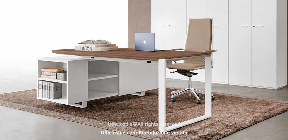 Scrivania con mobile di servizio cm.200