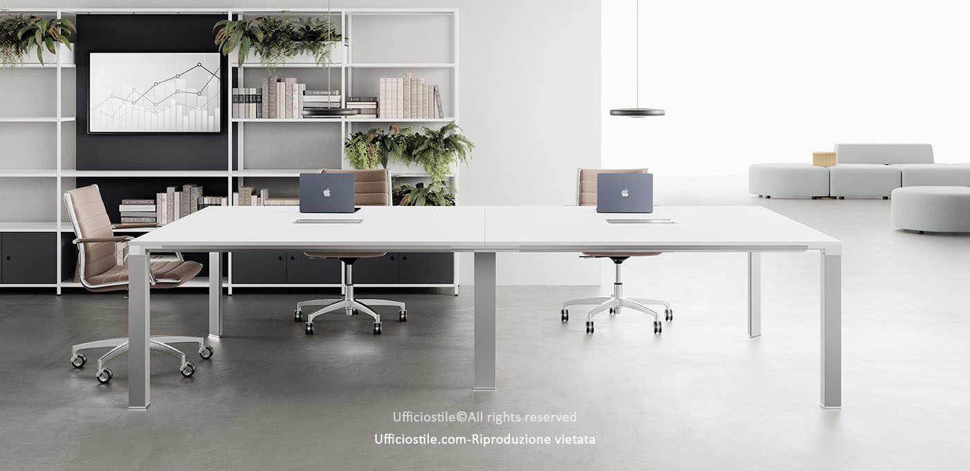 Meeting table with 02 top access cm. 320x160