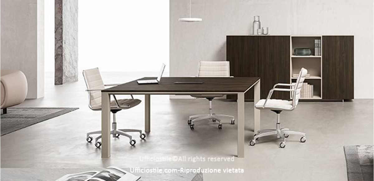 Desk cm.180 with service cabinet