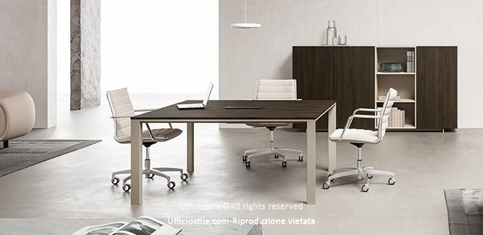 Desk cm.180 with service cabinet
