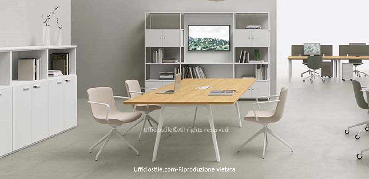 Tavolo riunioni cm. 240 struttura metallo inclinata
