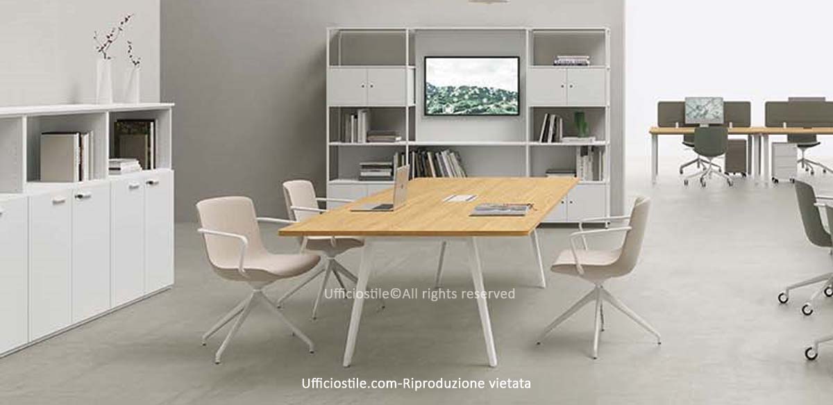 Tavolo riunioni cm. 240 struttura metallo inclinata