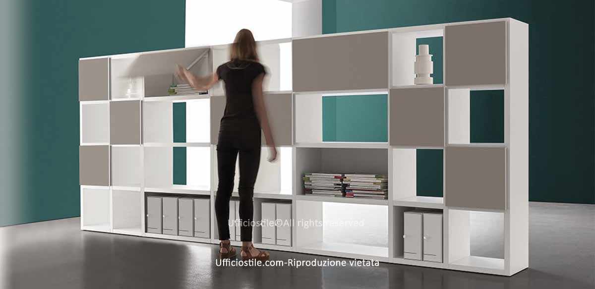 Libreria componibile ante a ribalta