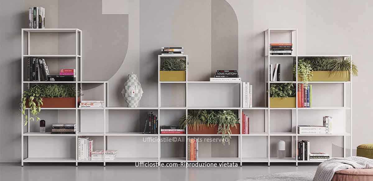 Libreria modulare metallo a giorno