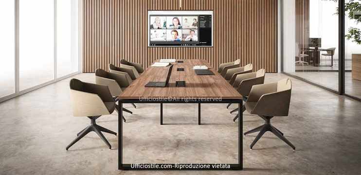 Tavolo riunione con struttura anello
