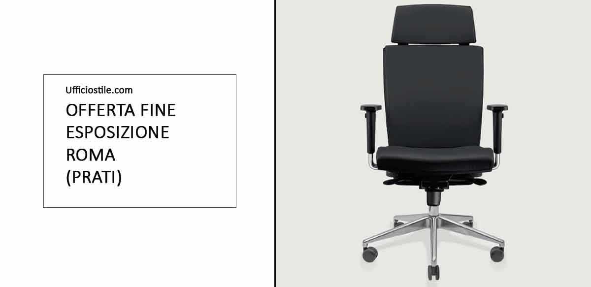 Poltrona direzionale in ecopelle nera