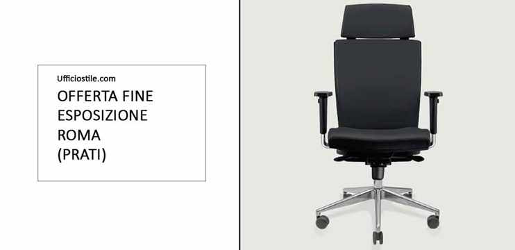 Poltrona direzionale in ecopelle nera