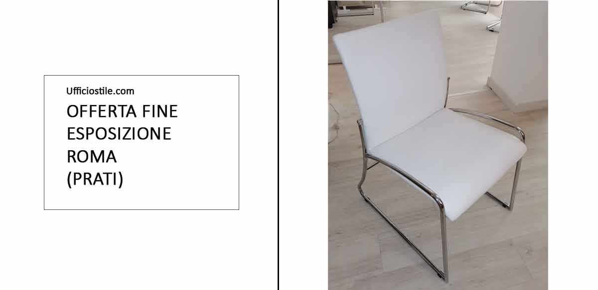 Sedia fissa su slitta rivestimento in ecopelle