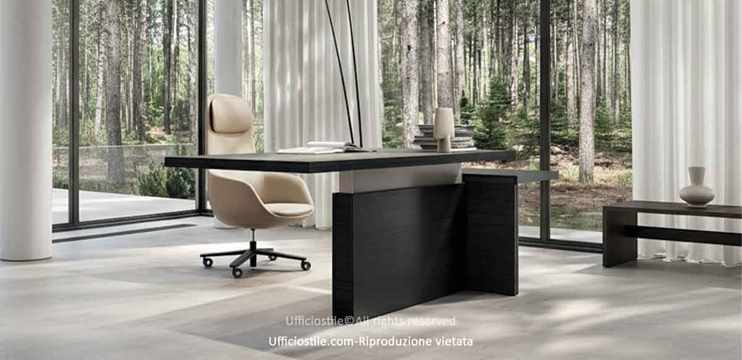 Scrivania elevabile con consolle in Oleomalta