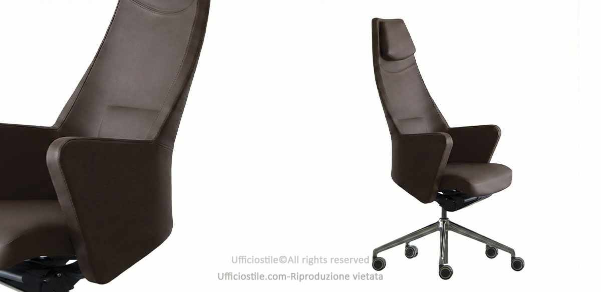 Seduta direzionale monoscocca con poggiatesta