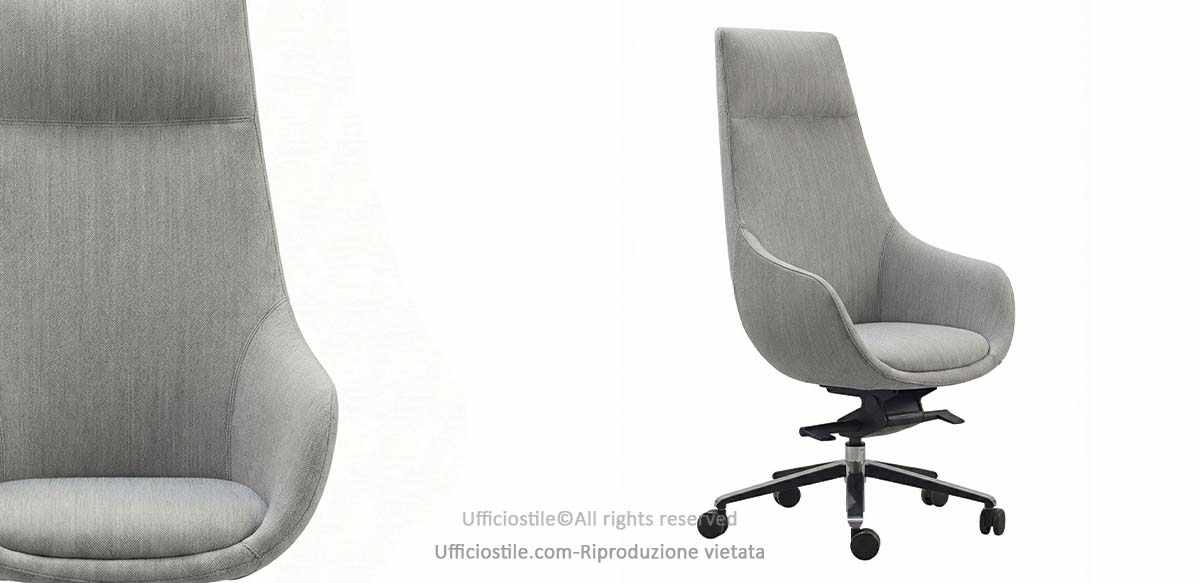 Seduta direzionale monoscocca in tessuto