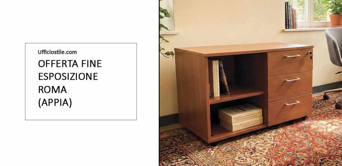 Mobile di servizio tre cassetti su ruote fine expo