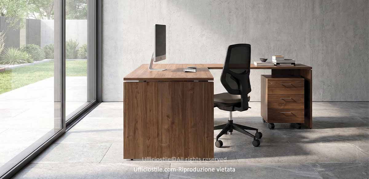 Scrivania Operativa con Allungo e Cassettiera