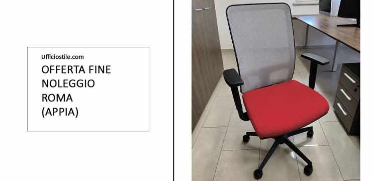 Poltrona ufficio synchron tessuto rosso - rientro noleggio