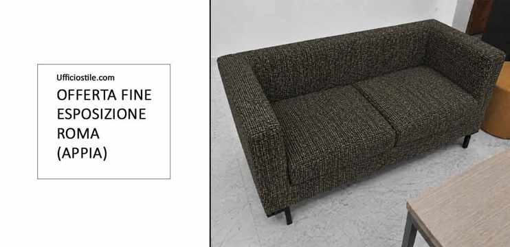 Divano lounge a 2 posti verde e nero – Fine noleggio