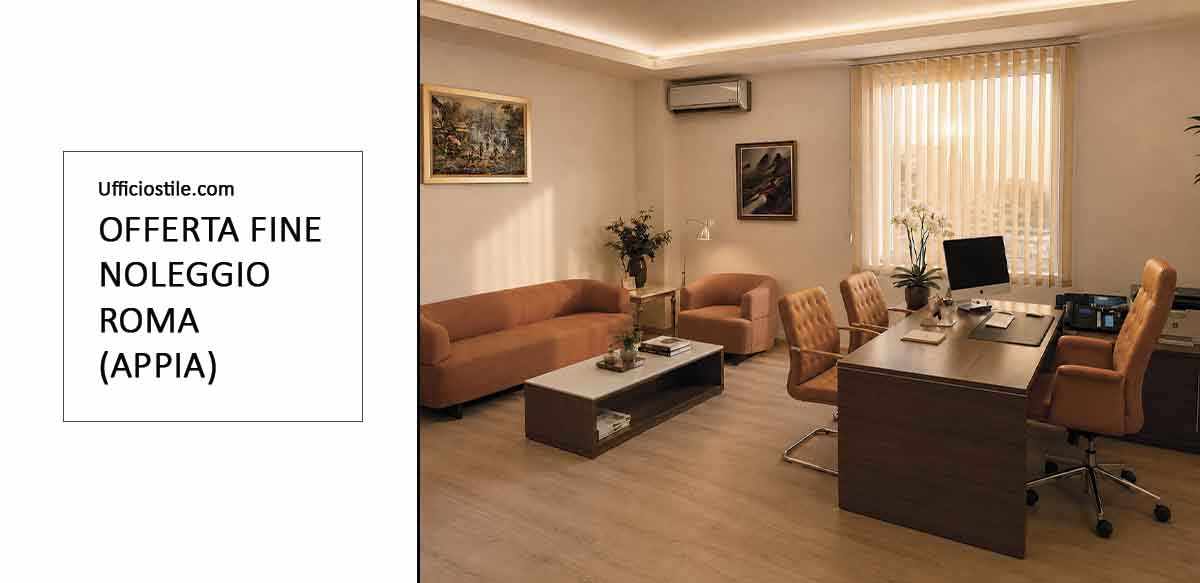 Ufficio direzionale completo con area lounge e sedute coordinate – Fine noleggio