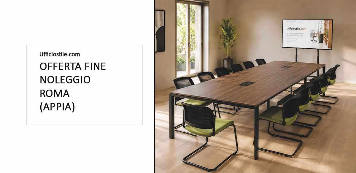 Sala riunioni completa con tavolo e 16 sedute – Fine noleggio
