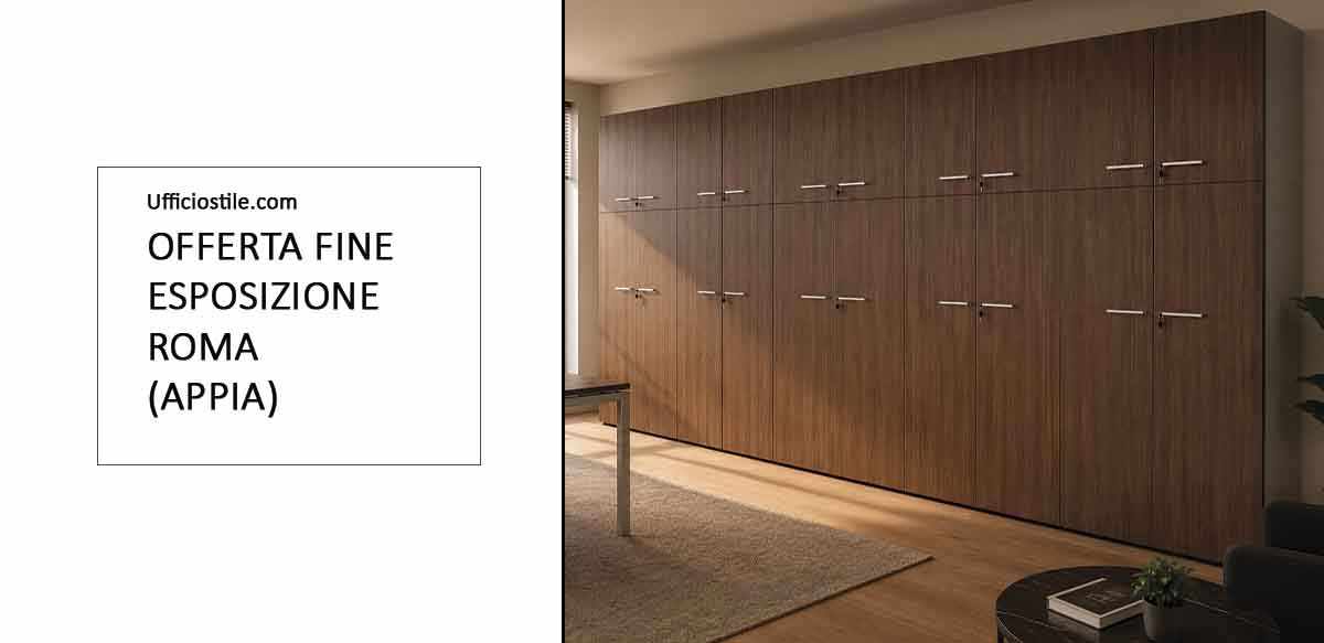 Libreria design alta H 285 cm in noce e bianco – Fine noleggio