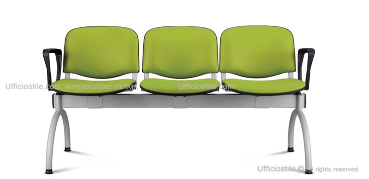 03-seater waiting room chair with side armrests