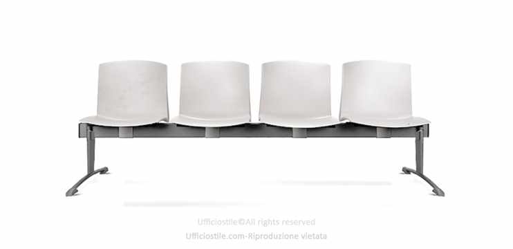 Panca attesa 04 posti in polipropilene 05 colori