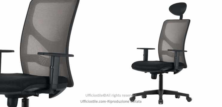 Poltrona direzionale con schienale in rete