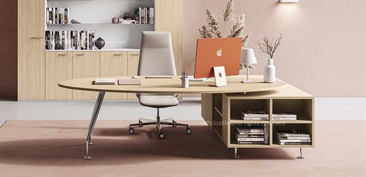 Tavolo scrivania ovale con mobile