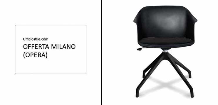 Poltrona visitatore girevole sedile tappezzato