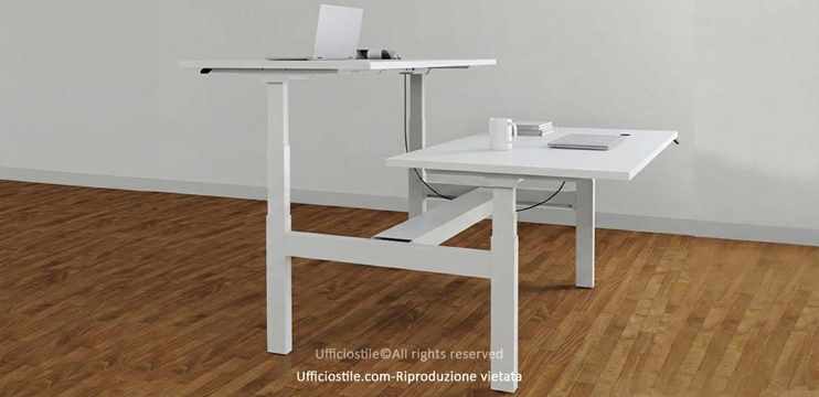 Bench 02 postazioni cm. 180x160 elevabile in altezza  