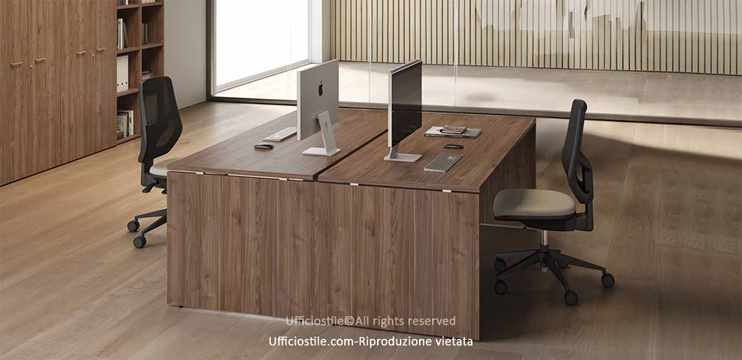 Scrivania doppia postazione cm. 160x165