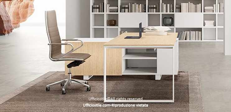 Scrivania con mobile di servizio cm.180