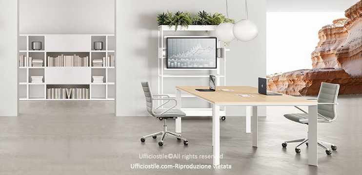 Tavolo riunioni con mobile wall