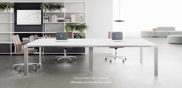 Tavolo riunioni con 02 top access cm. 240 x 140