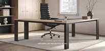 Scrivania con allungo e sliding-top in ecopelle